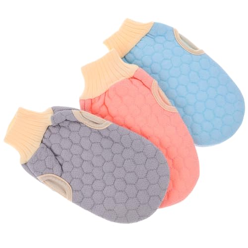 CALLARON 3stücke Peeling-handschuhe Duschhandschuhe Afrikanischer Netzschwamm Für Tiefenreinigung Körperpeeling Peeling-handschuh Für Männer Und Frauen in Blau Rosa von CALLARON