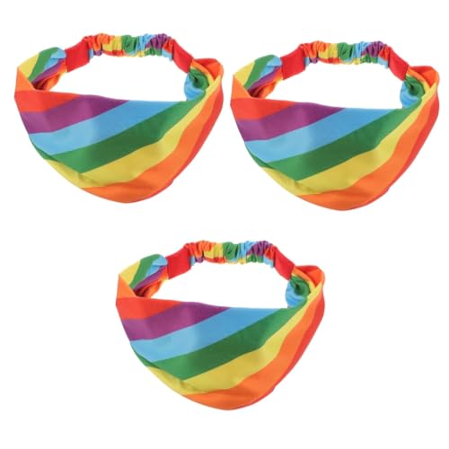 CALLARON 3stücke Regenbogen-stirnband Für Fitness Und Yoga Schweißabsorbierend Elastisch Atmungsaktiv Für Sport Und Pride-events Für Damen Und Herren von CALLARON