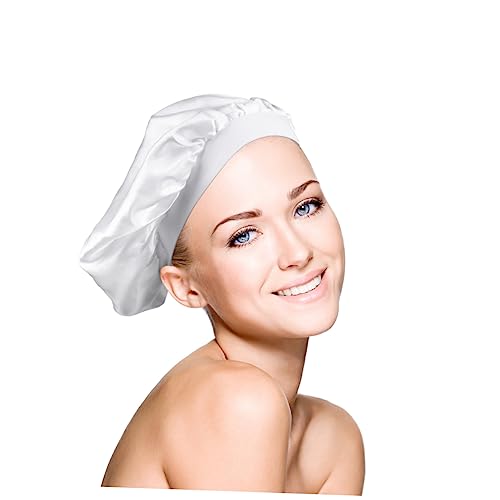 CALLARON 3stücke Satin-schlafmütze Schlafmütze Für Frauen Zum Schutz Der Haare Satin Für Natürliches Haar Elastischer Rand Leicht Und Tragbar Schlichtes Farbdesign Bequem Für Erwachsene von CALLARON