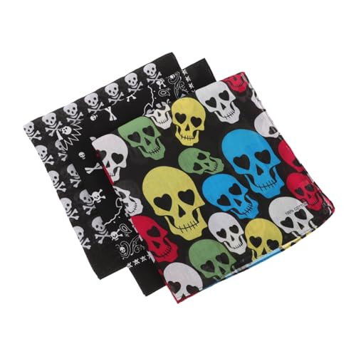 CALLARON 3stücke Skull Bandana Kopfband Multifunktionale Halstücher Für Männer Und Frauen Atmungsaktive Leichte Bandanas Für Halloween Outdoor Freizeit Und Sport von CALLARON