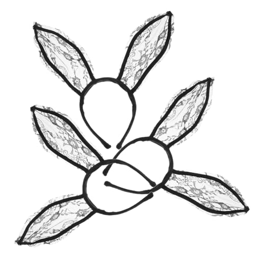 CALLARON 3stücke Spitzen-haarreifen Mit Hasenohren Zarter Kopfschmuck Cosplay-haarband Haar-accessoire-requisiten Für Party Und Fotoshootings von CALLARON