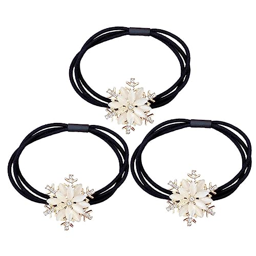 CALLARON 3stücke Weihnachts-haargummis Mit Schneeflocken Und Strassstein Für Damen Hochwertige Haaraccessoires Für Modische Outfits Und Verschiedene Haarfarben von CALLARON