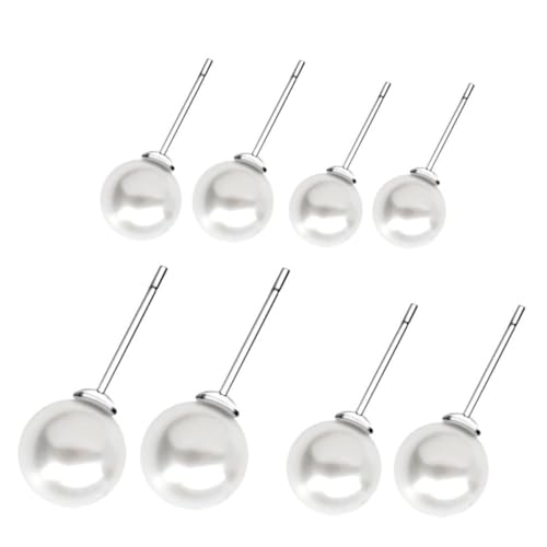 CALLARON 4paare Silber Ohrstecker Mit Natürlichen Perlen Stilvolle Damen Ohrschmuck Für Besondere Anlässe Allergiefrei Und Ansprechend von CALLARON