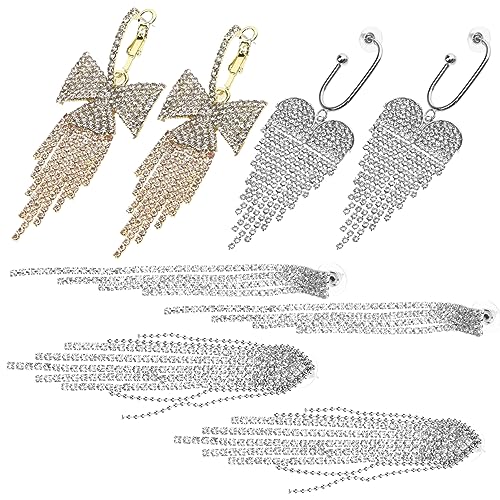 CALLARON 4 Paar Strass Quasten Ohrringe Kronleuchter Ohrringe Für Frauen Abschlussball Ohrringe Tropfenohrringe Lustige Ohrringe Für Frauen Modeschmuck Damen Ohrringe Funkelnde CALLARON 4 Paar Strass Quasten Ohrringe Kronleuchter Ohrringe Für Frauen Abschlussball Ohrringe Tropfenohrringe Lustige Ohrringe Für Frauen Modeschmuck Damen Ohrringe Funkelnde von CALLARON