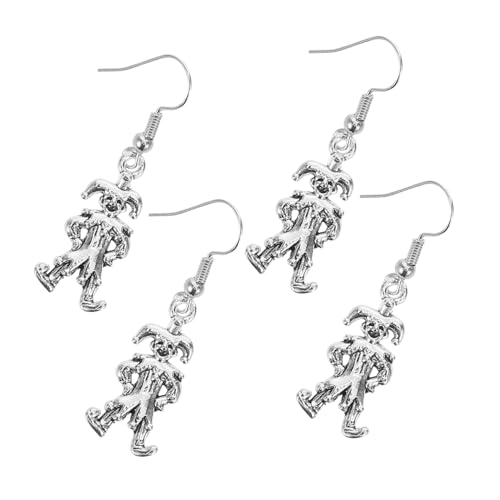 CALLARON 4paare Vintage Clown-ohrringe Für Mädchen Karneval Zirkus Schmuck Mit Clown-anhänger Damen Baumelnde Ohrringe Für Halloween-festivals von CALLARON