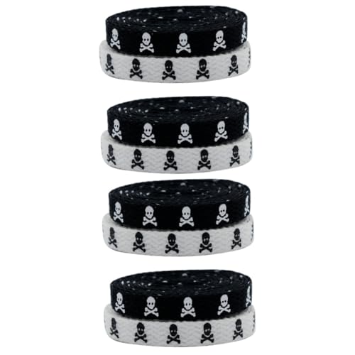 CALLARON 4 Paare Flache Elastische Schnürsenkel mit Print Weiße und Schwarze Schuhbänder für Frauen und Männer Vielseitig für Sneaker Freizeit und Canvas Schuhe CALLARON 4 Paare Flache Elastische Schnürsenkel mit Print Weiße und Schwarze Schuhbänder für Frauen und Männer Vielseitig für Sneaker Freizeit und Canvas Schuhe von CALLARON