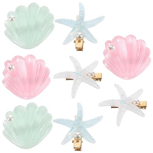 CALLARON 4 Paar Süße Muschel und Stern Haarspangen für Kleine Mädchen Haarnadeln Haar Accessoires für Geburtstagsfeiern von CALLARON