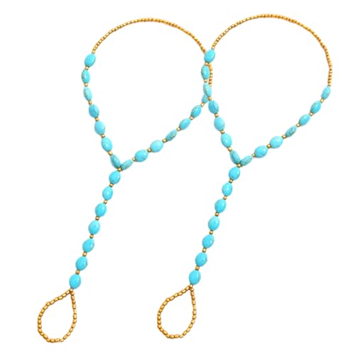 CALLARON 4 Sätze Barfuß-knöchelkette Damenschmuck Hochzeitsschmuck Fußkettchen Brillenketten Weibliche Fußkette Fußschmuck Barfußsandalen Modischer Fußschmuck Perlen 2 Stück * 4 von CALLARON