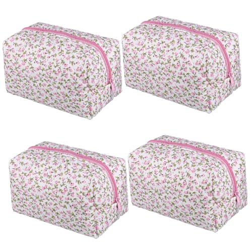 CALLARON 4 Sets Kosmetiktasche Mini Make Up Tasche Kosmetiktaschen Make Up Taschen Rosa Make Up Tasche Make Up Organizer Tasche Kosmetiktaschen Make Up Pinsel Organizer Pad von CALLARON