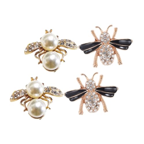 CALLARON 4 Stück Bienen Schuclips Metall Dekorative Schuhschnallen für Damen Vielseitig und Abnehmbar für Pumps und Freizeitschuhe von CALLARON