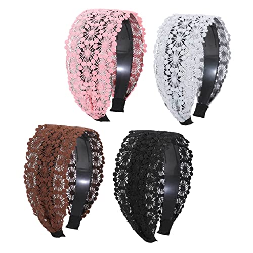 CALLARON 4stücke Stirnbänder Breit Aus Spitze Für Frauen Und Mädchen Dekorative Kopfschmuck Leichtgewichtig Und Lichtecht Für Party Und Alltag von CALLARON