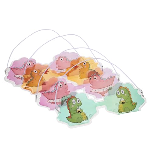 CALLARON 4 Stück Dinosaurier Augenmasken Für Kinder Kalte Augenpads Cartoon Design Kühlende Augenmasken Für Reisen Und Zuhause Leicht Und Bequem von CALLARON