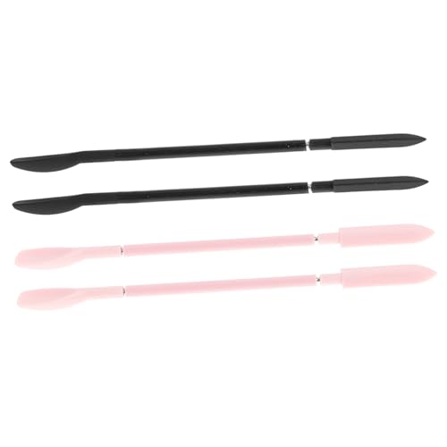 CALLARON 4 Stück Doppelköpfiger Spatellöffel Utensil Mini winzig Mädchen Küchenspatel Augencreme-Spatel Gesichtscreme-Spatel Lotionsschaufel Gesichtsspatel für Creme Silikonspatel Metall von CALLARON