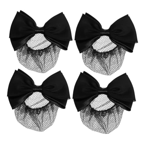 CALLARON 4stücke Netz-haarspange Mit Schleife Weich Und Bequem Netz-haarreifen Für Damen Passendes Haarnetz Mit Clip Hotel-haarspangen Dutthalter Für Damenhaar Haarschmuck Für von CALLARON