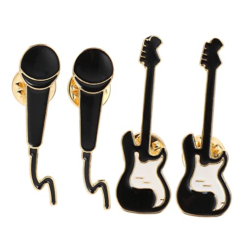 CALLARON 4stücke Gitarren Brosche Aus Legierung Mikrofon Broschen Mit Broschennadel Für Kleidungsherstellung Und Verzierung Shirts Und von CALLARON