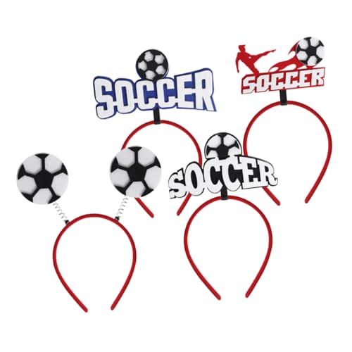 CALLARON 4 Stück Haarband aufheitern Männer Fußball Haarband Kopfband aufheitern Haarband für Fußballspiel Fußball-Haarband Frauen-Fußball-Stirnband Partyzubehör fröhliches Haarband Plastik von CALLARON