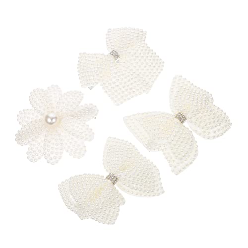 CALLARON 4stücke Weiße Haarschleifen Mit Strass Und Blumen-design Haarspangen Für Frauen Krokodilklemmen Für Verschiedene Anlässe von CALLARON