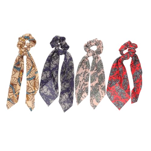 CALLARON 4stücke Boho Stil Haargummis Schal Haargummis Haarringe Langes Haarseil Für Frauen Damen von CALLARON
