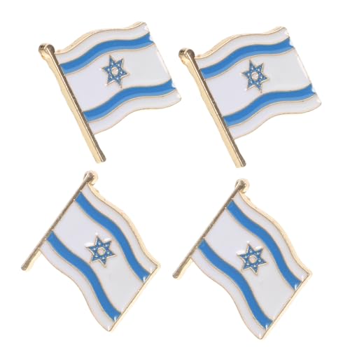 CALLARON 4 Stück Israel Flag Anstecknadeln Metalllegierung Broschen Patriotische Lapel Pins für Anzüge Rucksäcke Party Schmuck Souvenir und Feierlichkeiten von CALLARON