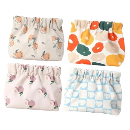 CALLARON 4stücke Mini-Make-up-Tasche Aus Reise-Kosmetiktasche Mit Reißverschluss Make-up-Beutel Zum Zusammenpressen Kleine Kosmetiktasche Für Damen Make-up-Tasche Zum Einfachen Öffnen von CALLARON