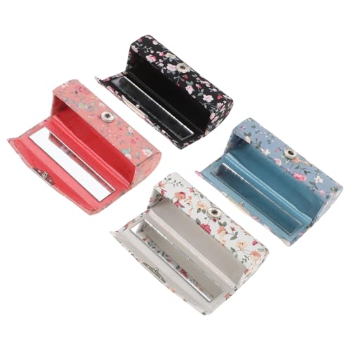 CALLARON 4 Stück Lippenstift Organizer Kosmetik Aufbewahrungsbox für Stoff Lippenstiftetui mit Elegantem Muster für Zuhause oder Kosmetikgeschäft als Geschenkbox für Valentinstag von CALLARON