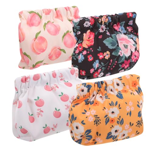 CALLARON 4 Stück Make-up-Aufbewahrungsbehälter Reiseaccessoires für Damen Schminktaschen Make-up-Taschen klein Make -up -Beutel Mini Kosmetiktasche Lippenstift Tasche Schmuckbeutel Pu Bunt von CALLARON