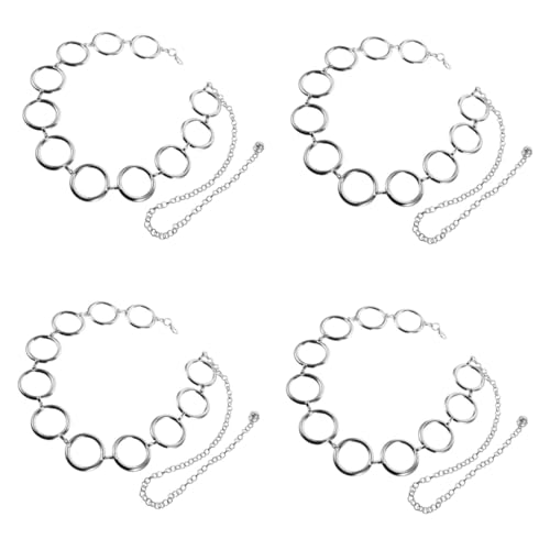 CALLARON 4 Stück Metall Taillenkette für Damen Verstellbarer Gürtel mit Herz Applikation für Sommerkleider und Besondere Anlässe Ihre Kurven und Verleiht Jedem Outfit Glamour von CALLARON