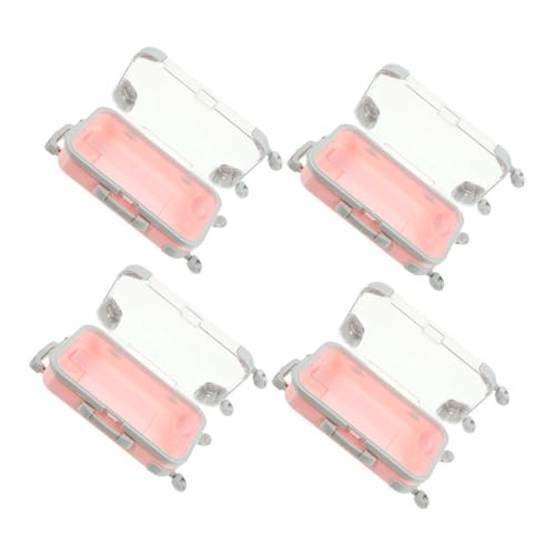 CALLARON 4 Stück Mini Makeup Suitcase Kompakter Kosmetikkoffer mit Weichem Innenfutter Tragbarer Organizer für Falsche Wimpern und Make Up Stilvoller Reiseetui für Unterwegs und Business von CALLARON