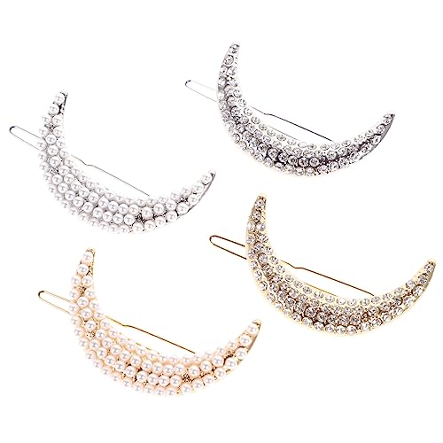 CALLARON 4 Stück Mond Design Haarnadeln mit Strass Perle und Legierung Stilvolle Haarclips für Mädchen für Verschiedene Anlässe Langlebig und Elegant CALLARON 4 Stück Mond Design Haarnadeln mit Strass Perle und Legierung Stilvolle Haarclips für Mädchen für Verschiedene Anlässe Langlebig und Elegant von CALLARON