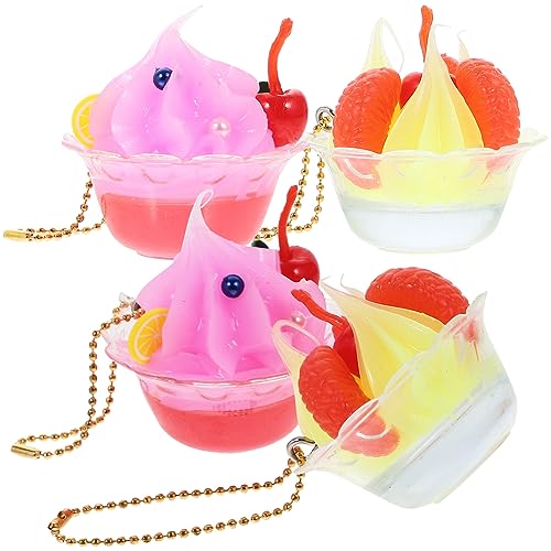 CALLARON 4stücke Teiliges Eiscreme Schlüsselanhänger Kawaii Charms Für Frauen Süße Taschenanhänger Für Rucksäcke Handtaschen Und Schlüssel Als Oder Partydekoration von CALLARON