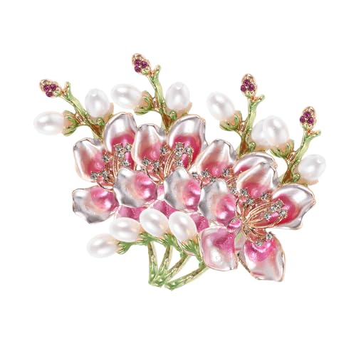 CALLARON 4stücke Strassperlen-blumenbrosche Aus Legierung Dekorative Kragen-anstecknadel Schmuck-blumen-nadel Für Kleider Vintage-modeschmuck Perlen-blumen-kragennadel von CALLARON