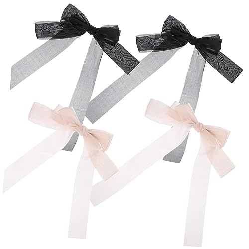 CALLARON 4 Stück Schleife Haarnadel Schleife Haarspange Haarnadel Mädchen Barrettes Bogen Clips Abs Bögen Haar Klammern dekorative Schleifenhaarspangen Schleifen-Haarspangen Gittergewebe von CALLARON