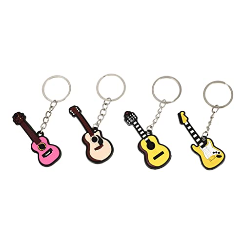 CALLARON Schlüsselanhänger-Set Gitarrenanhänger 4 Stück Hängende Dekoration Schlüsselornamente Stilvoll Und Sicher Für Musik von CALLARON