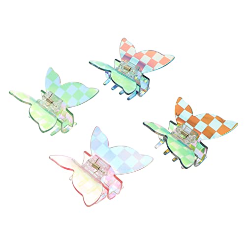 CALLARON 4 Stück Schmetterling Haarklammern für Damen Rutschfeste Haarclips Gemischten Farben Große Haarspangen für Dutt und Alltägliche Frisuren von CALLARON