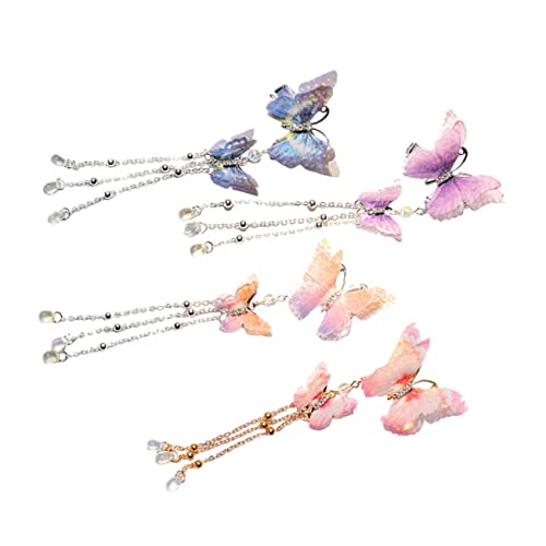 CALLARON 4stücke Schmetterling Haarspangen Mit Quasten Für Frauen Mädchen Schmetterlings-clips Als Haar-accessoires Chinesische Haarzubehör Für Alltag Und Party von CALLARON