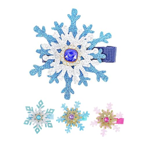 CALLARON 4 Stück Schneeflocken Haarspangen Teiliges aus Funkelnden Strass Haarklammern für Mädchen Winterfestes Langlebiges Design für Weihnachtsfeiern und Festliche Anlässe von CALLARON