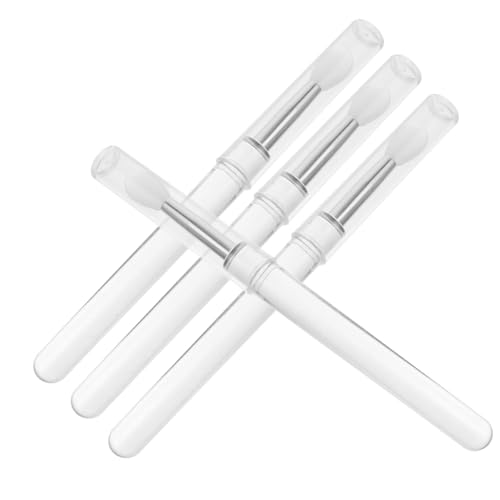 CALLARON 4 Stück Silikon Lippenpinsel mit Deckel Kleiner Lip Balm für Präzise Lippen und Augen Make Up Anwendung für Damen und Mädchen von CALLARON