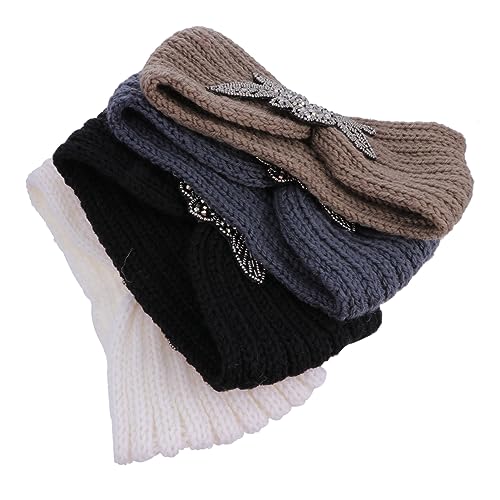 CALLARON 4stücke Gestricktes Stirnband Für Damen Warme Elastische Haarband Headwear Für Gesicht Waschen Haar Accessoire Für Mädchen von CALLARON