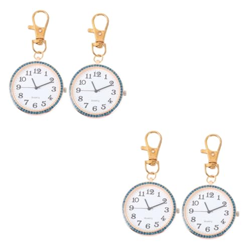 CALLARON 4 Stück Taschenuhr Schlüsselanhänger Für Männer Clipuhren Aus Zweiter Hand Schlüsselanhänger Aus Silikon Krankenschwester Tasche Wundertüte Zinklegierung Herren Großes Zifferblatt von CALLARON