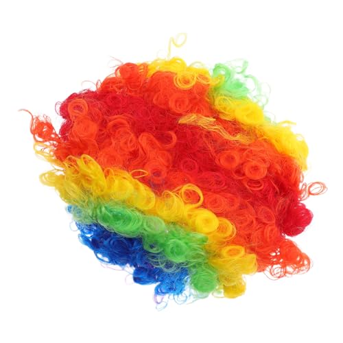 CALLARON 4 Stück Teiliges Afroperücke Bunte Lockige Clownperücke Leicht und Angenehm für Halloween Karneval Jahre Mottoparty Cosplay und Aufführungen von CALLARON