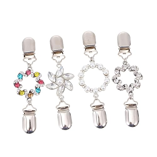 CALLARON 4 Stücke Retro Brosche Clips für Frauen Legierung Schalschnallen Vintage Pullover Clips Leichte Damen Accessoires von CALLARON