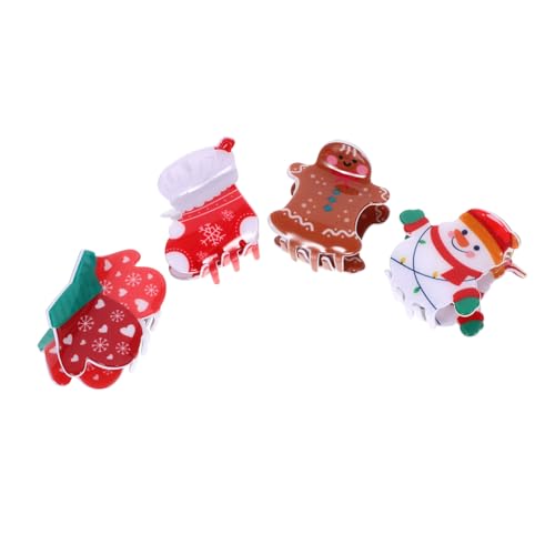 CALLARON 4 Stück Teiliges Kleine Haarspangen mit Weihnachtsmotiv Leichte Haarklammern für Frauen Einfach zu Verwenden Rutschfest Geeignet für Dünnes und Langes Haar Vielseitig für Make Up von CALLARON