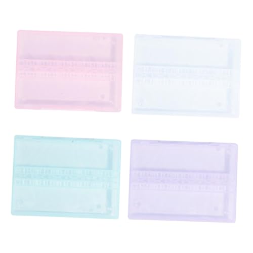 CALLARON 4 Stück Teiliges Nagelfräser Bits Aufbewahrungsbox mit Fächern Transparente Maniküre Schleifkopf Organizer Farbauswahl für Nagelbohrer und Polieraufsätze von CALLARON