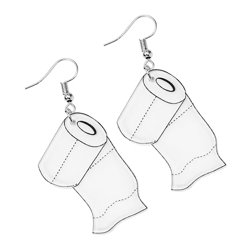 CALLARON 4 Stück Teiliges Ohrring Damen Kreative Toilettenpapier Form Leichter Ohrhänger Modischer Ohrschmuck Komfortabel und Langlebig Weißer Ohrhaken Stil von CALLARON