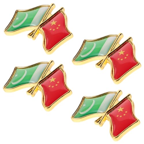 CALLARON 4 Stück Teiliges Pakistan China Flaggen Pins Metalllegierung Freundschaftsanhänger Nationales Länderabzeichen für Kleidung Hüte Rucksäcke Symbolisch für Internationale von CALLARON