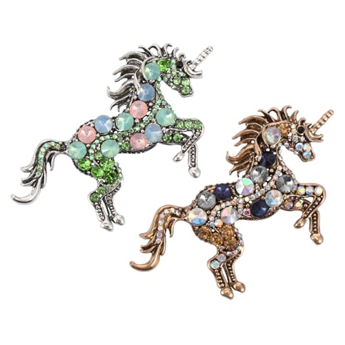 CALLARON 4 Stück Teiliges Set Einhorn Broschen Legierung mit Hohl Gestaltet Kreative Anstecknadeln für Damen Vielseitig Einsetzbar zur Kleidung und Taschen Dekoration bei Partys und von CALLARON