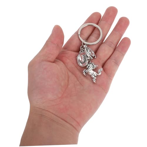 CALLARON 4 Stück Teiliges Western-schlüsselanhänger Robustem Zinklegierungsmaterial mit Rustikalem Cowboy-stiefel Hut und Pferdeanhänger Langlebiges Country-style Accessoire für Schlüssel von CALLARON