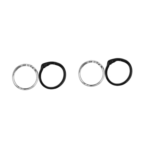 CALLARON 4 Stück Verstellbare Partner Ringe und Teufel Design Schmuck für Damen und Herren Ringe mit Glatter Oberfläche Valentinstags Accessoires von CALLARON