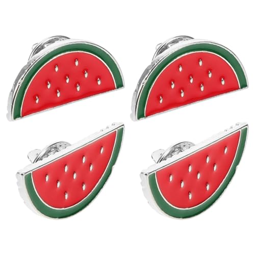 CALLARON 4stücke Wassermelonen-schmuck Metallbrosche Mit Melonenmotiv Für Kleidung Und Taschen Verspieltes Accessoire Für Sommermode von CALLARON