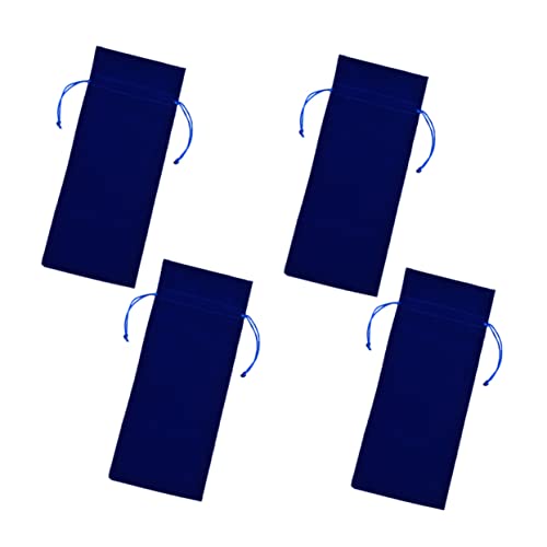CALLARON 4stücke Flanell Weinbeutel Mit Kordelzug Flaschenhülle Weinverpackung Partydekoration Blau von CALLARON